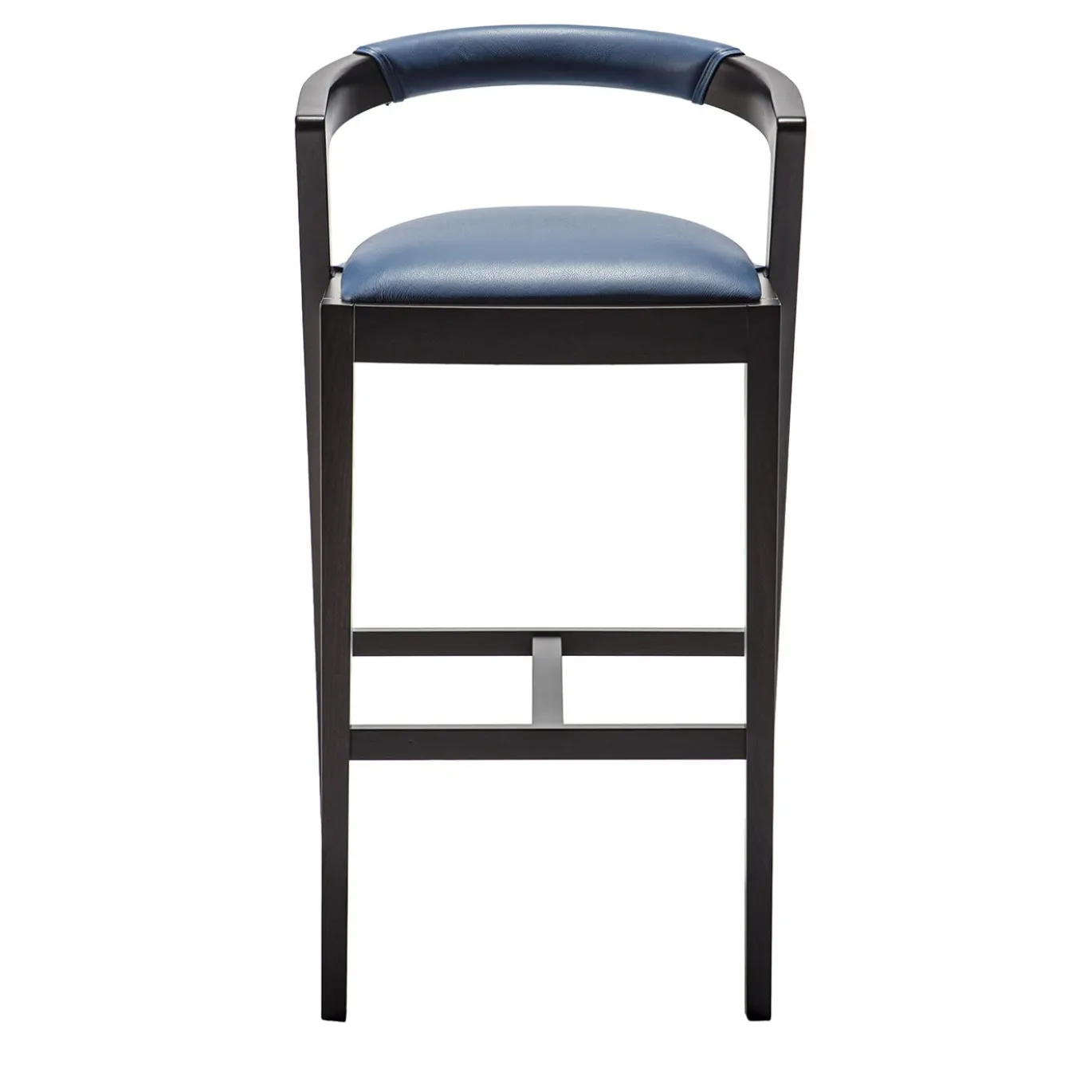 Sgabello String nero con seduta in pelle cobalto di CarlesiTonelli