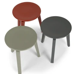 Sgabello Tod Basso Rosso in Rovere