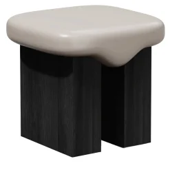 Sgabello Wax in legno lucido e noce scuro tinto di Artefatto Design Studio
