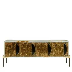 Sideboard East Ovest con piano in marmo e porte in minerali