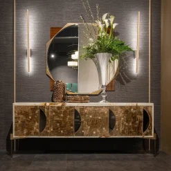 Sideboard East Ovest con piano in marmo e porte in minerali
