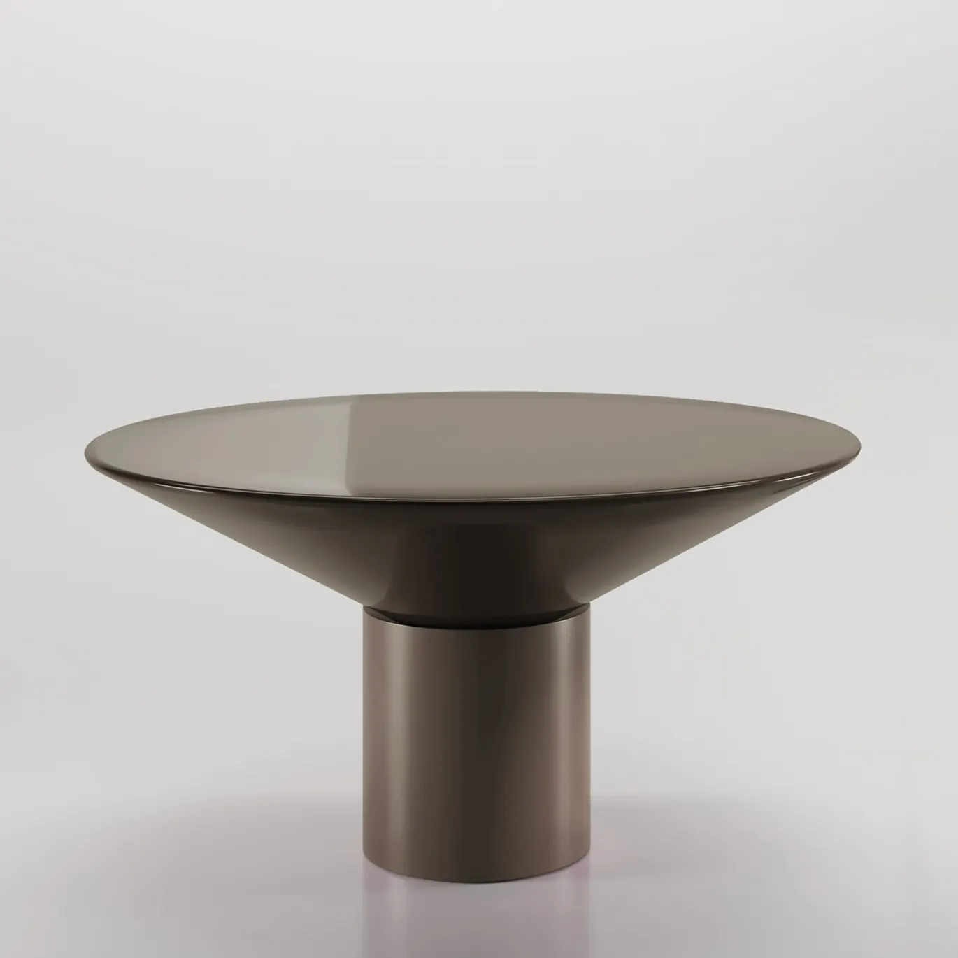 Silo Lacquered Glossy Moor Oak Wood Dining Table