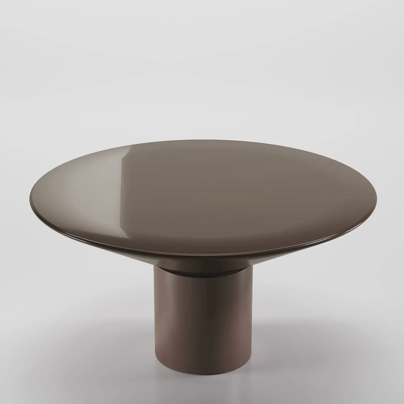 Silo Lacquered Glossy Moor Oak Wood Dining Table