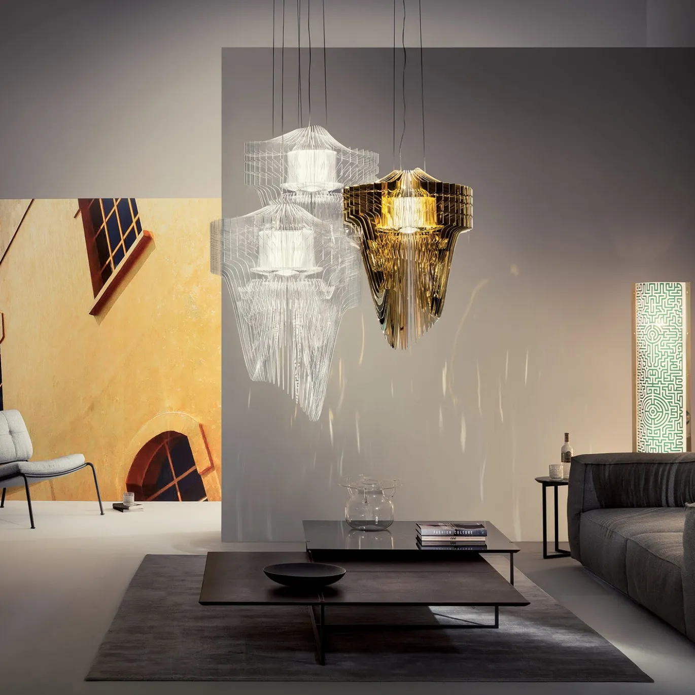 Sospensione Aria Gold Small di Zaha Hadid