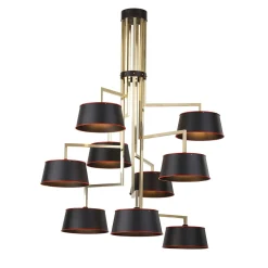 Sottovoce Lampadario verticale in ottone nero