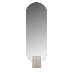 Specchio a figura intera rivestito in tessuto Tìam
