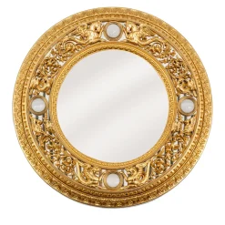 SPECCHIO CON CAVALLI ALATI E FOGLIA ORO