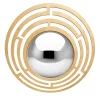 Specchio convesso Nemesi con cornice in foglia d'oro grezza