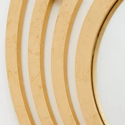 Specchio convesso Nemesi con cornice in foglia d'oro grezza