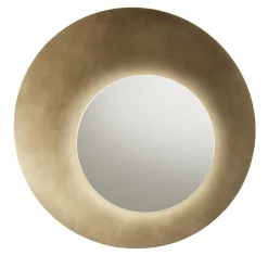 Specchio da parete Brame in ottone con luce LED di R&D De Castelli