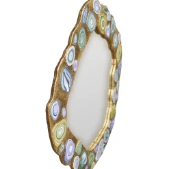 Specchio da parete Charles in foglia d'oro