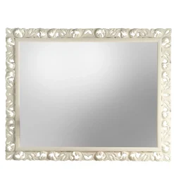 Specchio da parete grande rettangolare Regency bianco crema