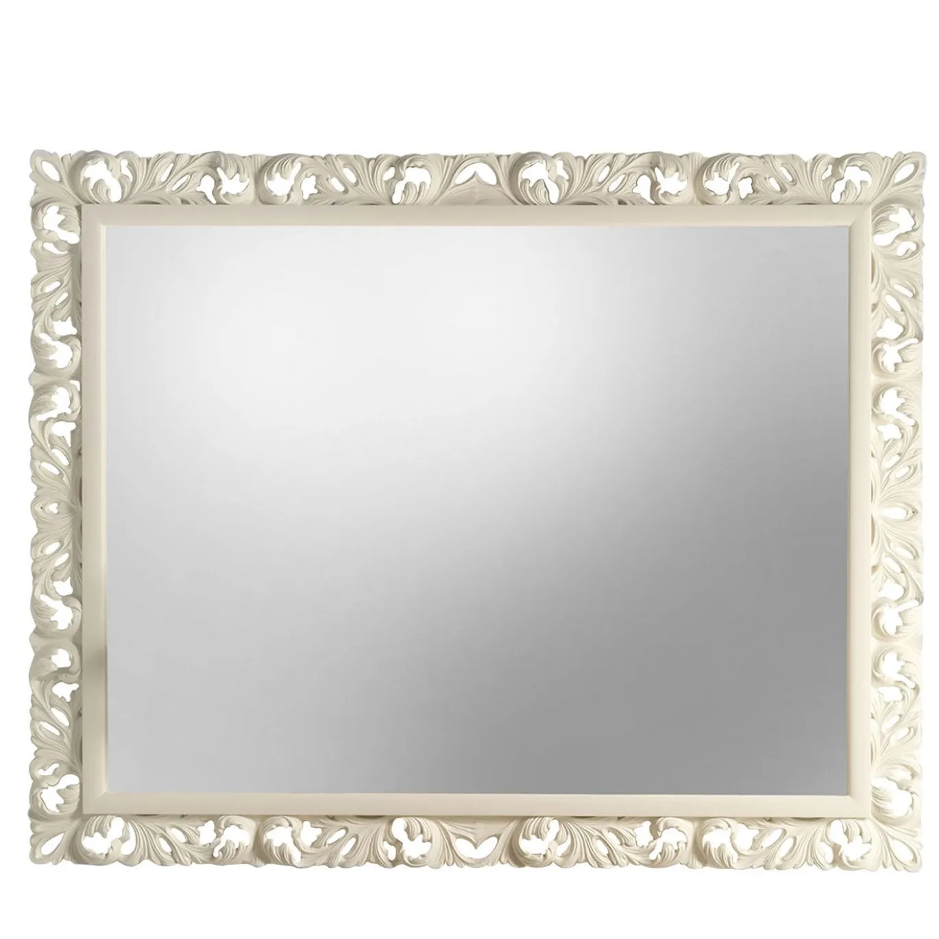 Specchio da parete grande rettangolare Regency bianco crema