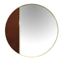 Specchio da parete Half Moon medio in ottone