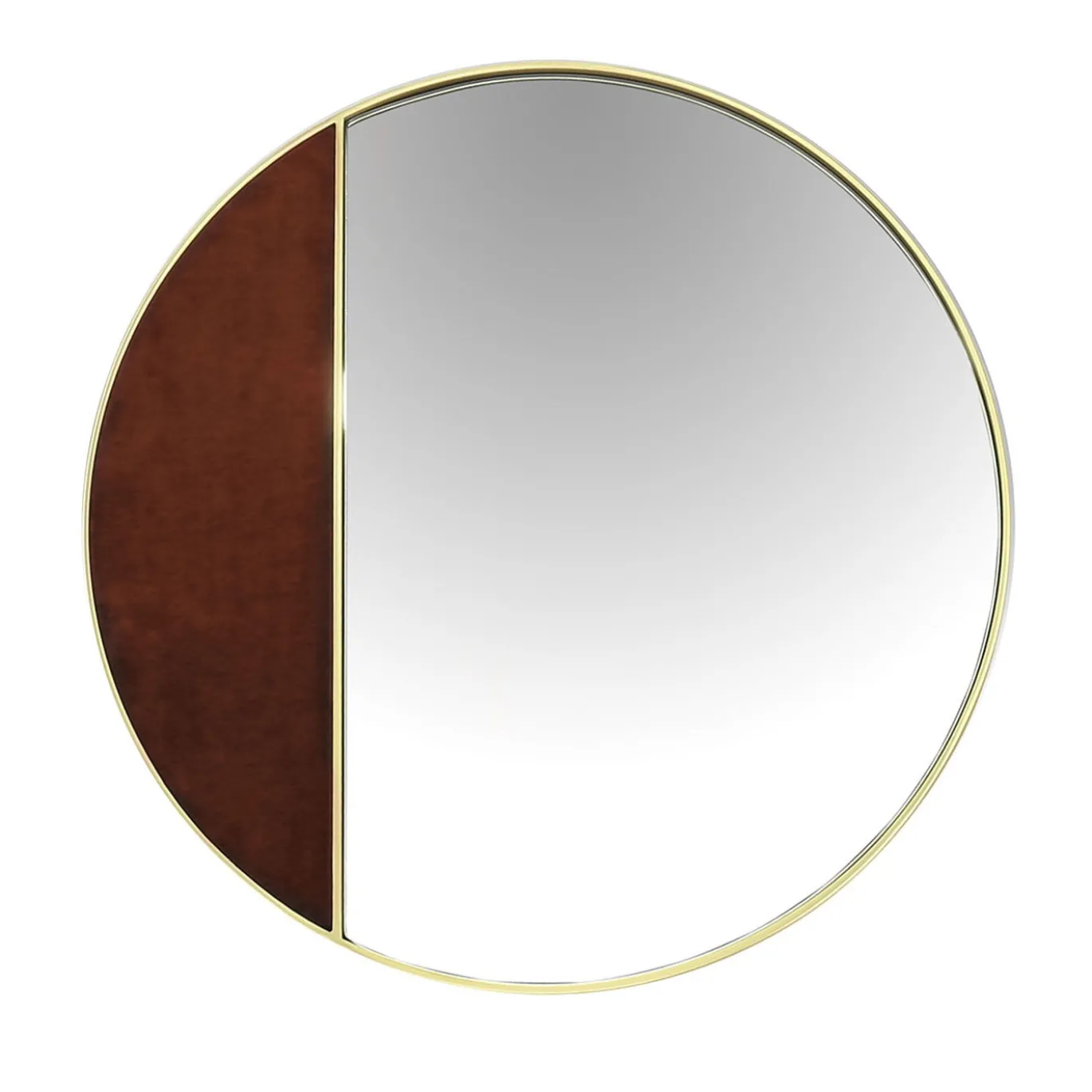 Specchio da parete Half Moon medio in ottone