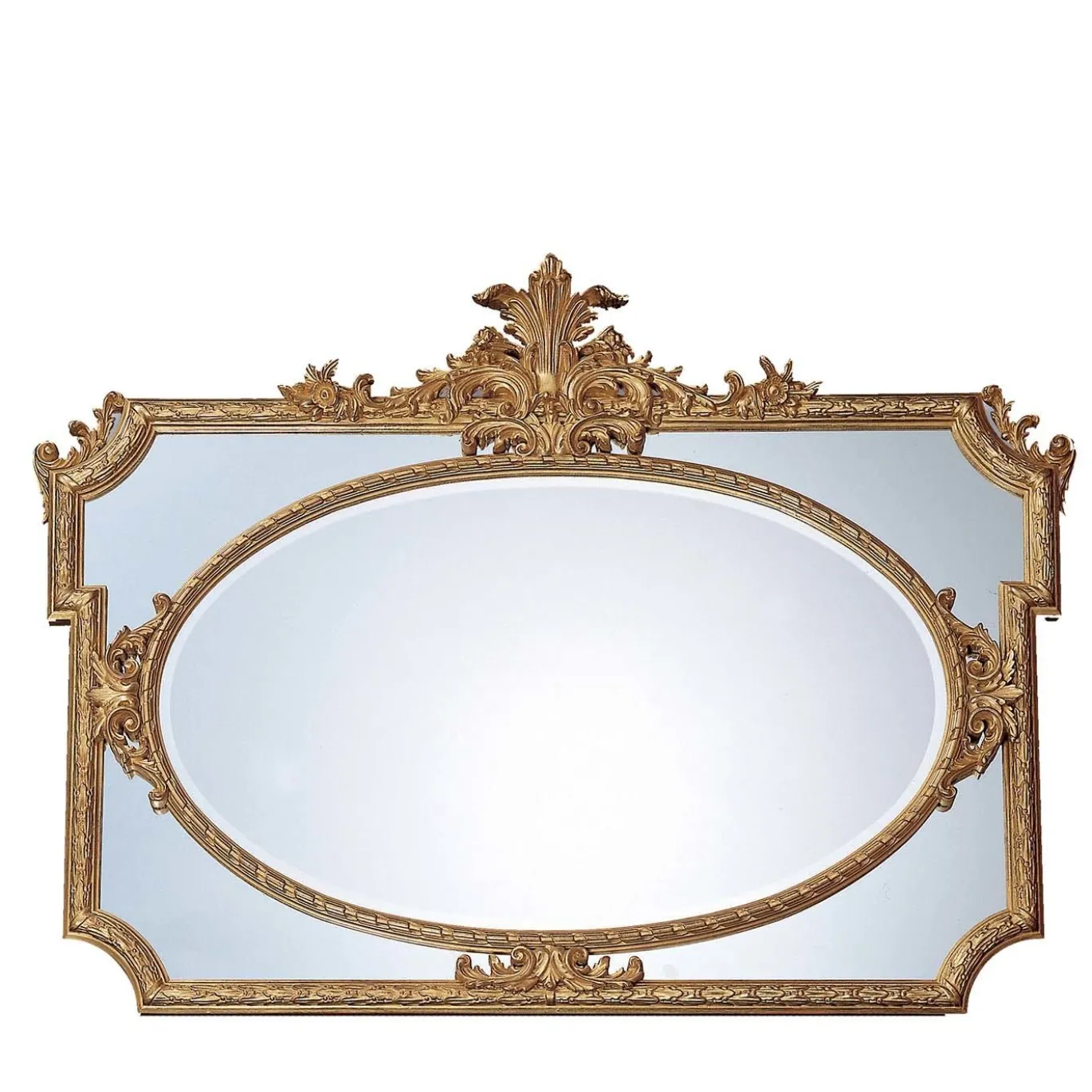 Specchio da parete in oro brunito