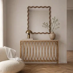 Specchio da parete in ottone Urban Waves