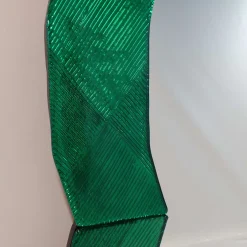 Specchio da parete in vetro di Murano Onda Smeraldo