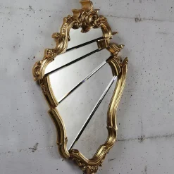 Specchio da parete Marchese Rococut in legno dorato