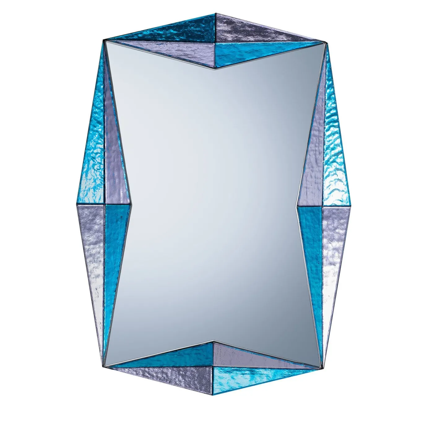 Specchio da parete Marilux in vetro di Murano blu