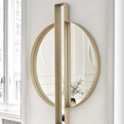 Specchio da parete Max in ottone satinato