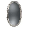 Specchio da parete ovale bianco antico