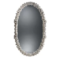 Specchio da parete ovale bianco antico