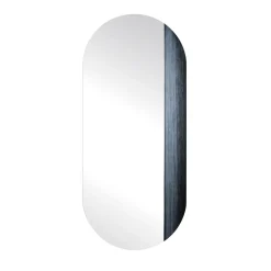Specchio da parete ovale Orizzonte in resina spatolata argento #1