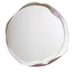 Specchio da parete rotondo in ceramica viola Ninfea 40 di Paronetto e Botticelli
