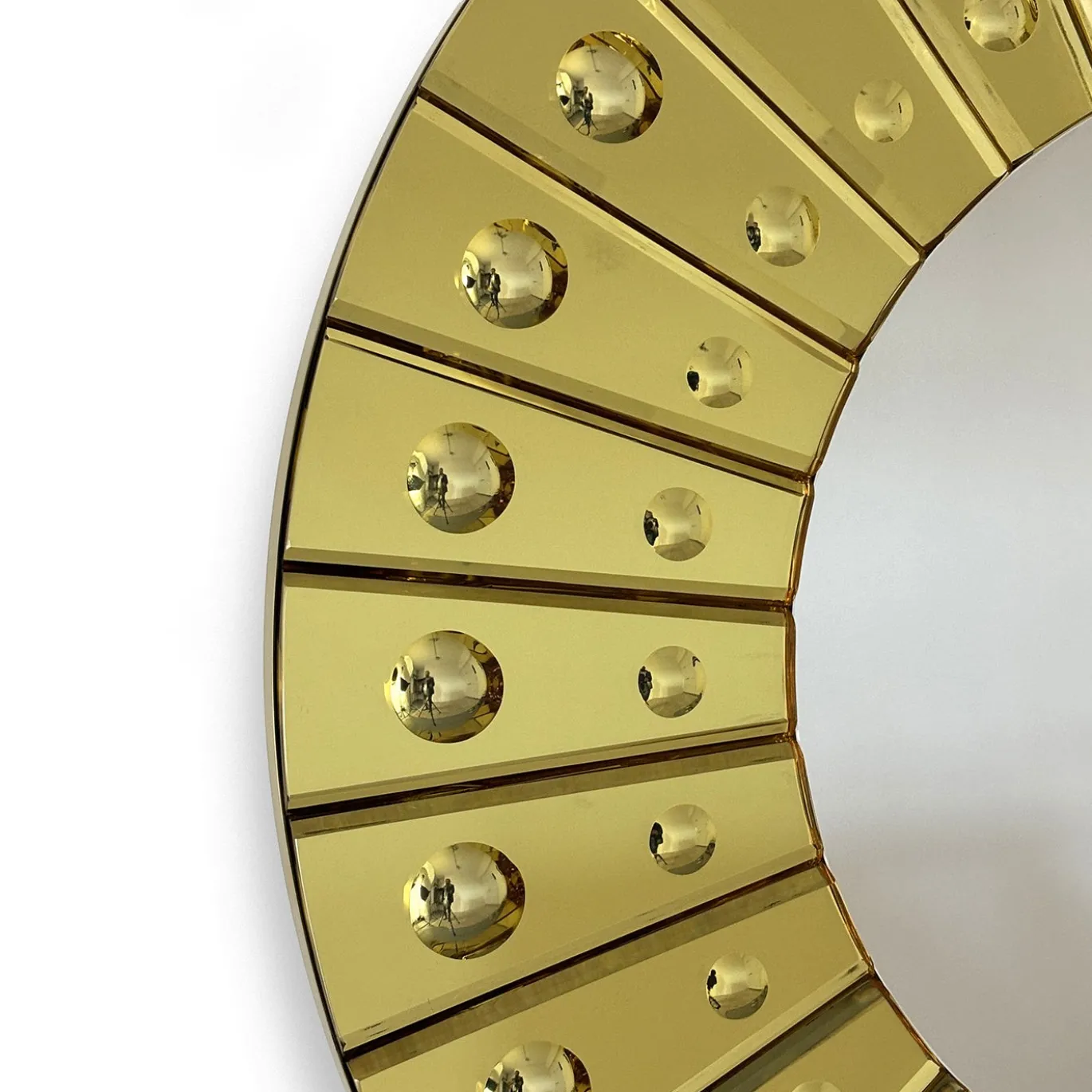 Specchio da parete rotondo Mida in oro
