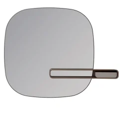 Specchio da parete Uyuni Fumé Gray con cornice in finitura titanio e LED