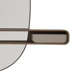 Specchio da parete Uyuni Fumé Gray con cornice in finitura titanio e LED