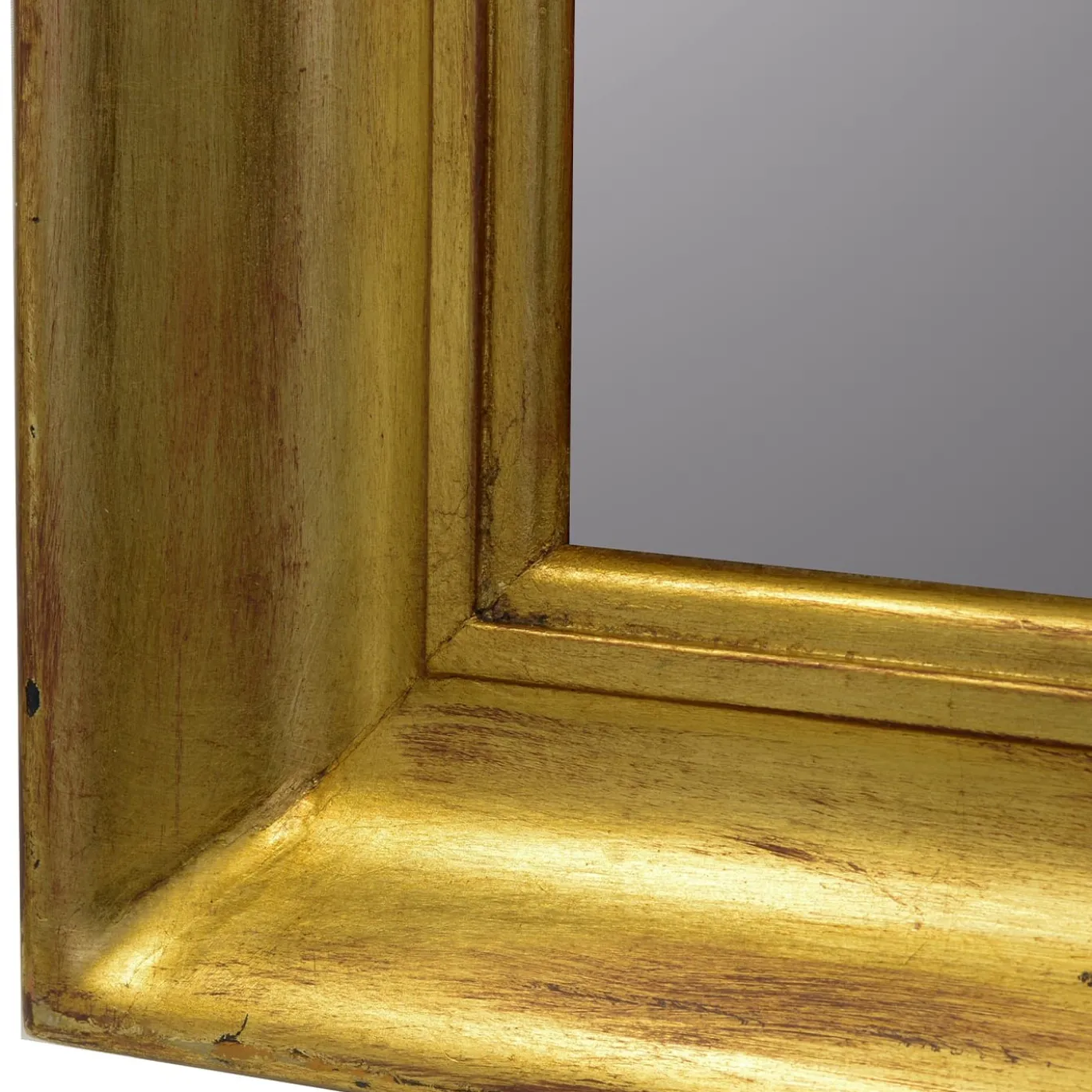 Specchio da parete verticale con cornice guantiera oro
