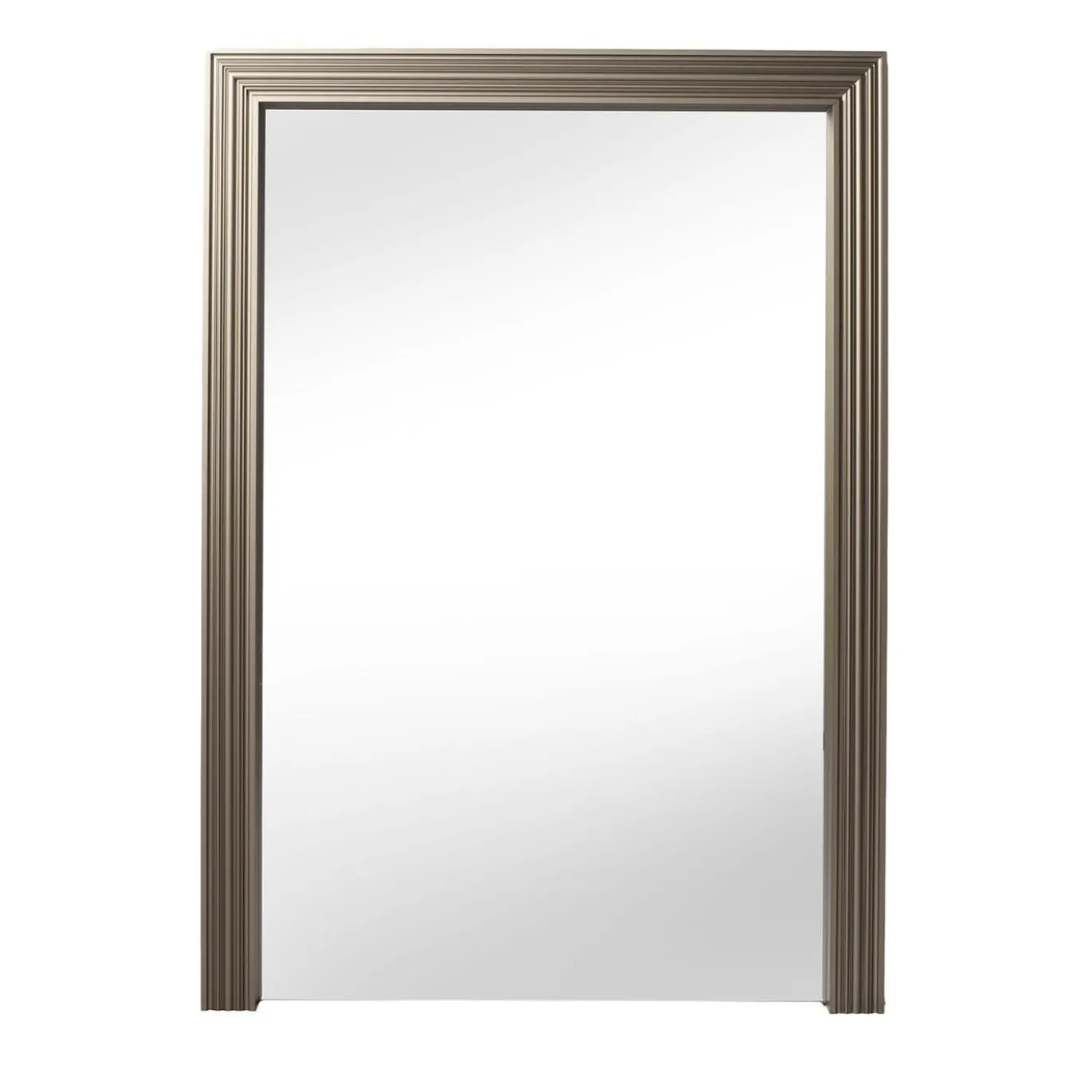 Specchio Da Terra In Alluminio Anodizzato Ottone Spazzolato
