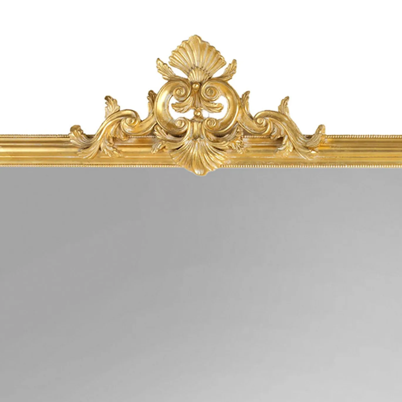 Specchio da terra rettangolare in foglia oro stile Luigi Filippo