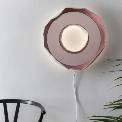 Specchio-lampada Reflections Ring Aura 50 Rosa