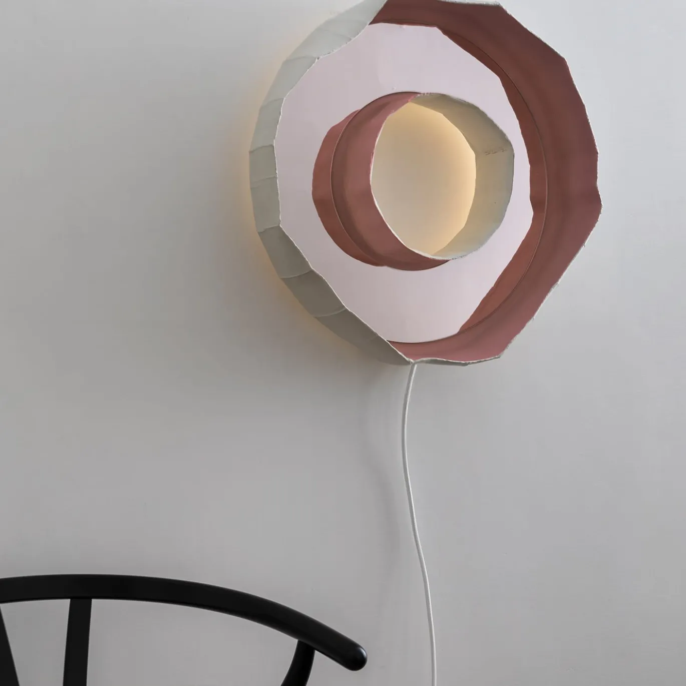 Specchio-lampada Reflections Ring Aura 50 Rosa
