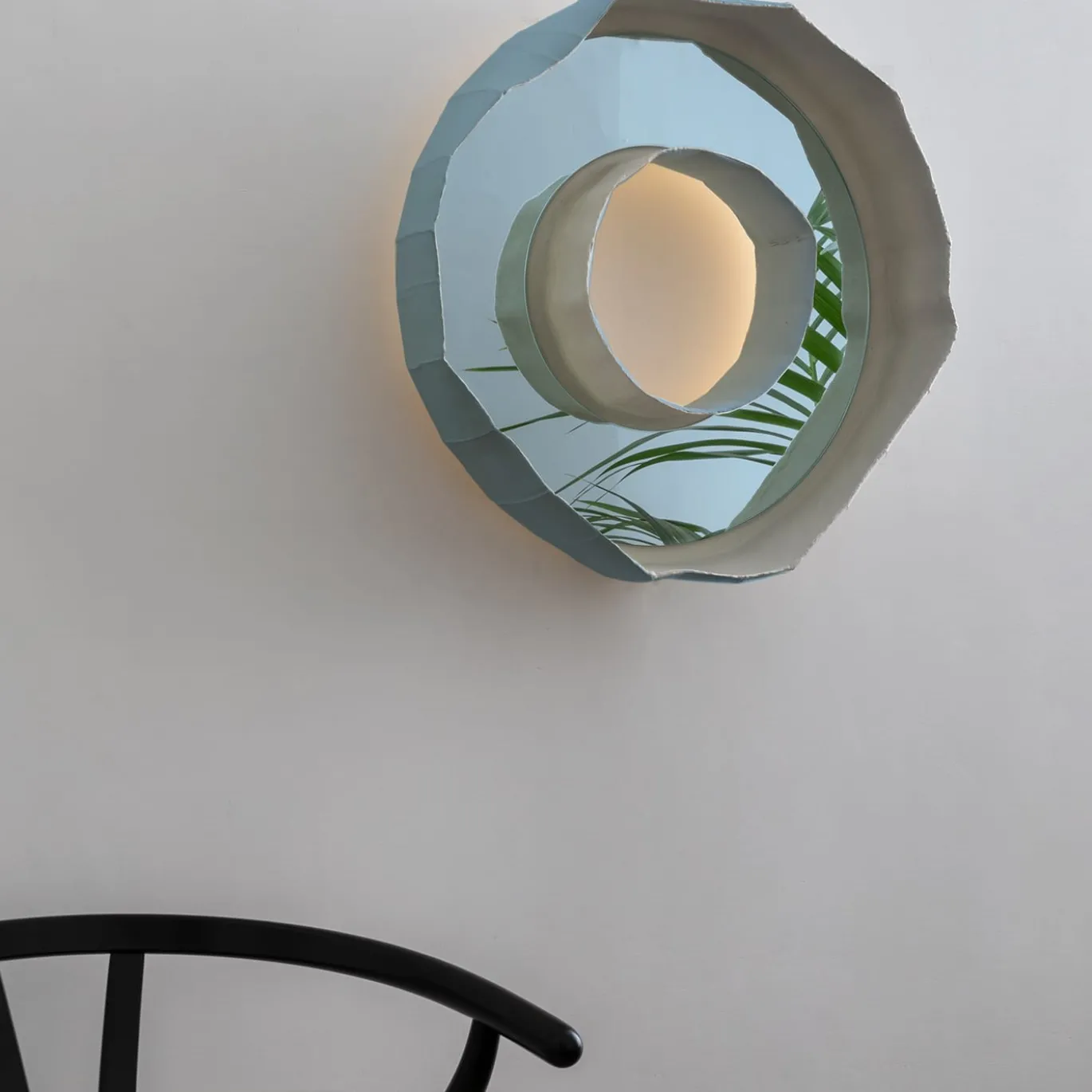 Specchio-lampada Reflections Ring Aura 50 Blu