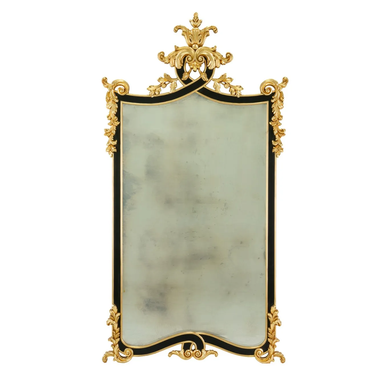 Specchio nero e oro in stile Luigi XIV
