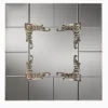 Specchio quadrato Checked in foglia d'argento Deco-Style