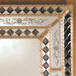Specchio rettangolare in vetro di Murano Colleoni