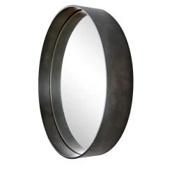 Specchio rotondo grigio Dorian