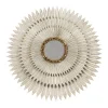 Specchio Sole con Cornice Rotonda in Foglia d'Argento e Oro