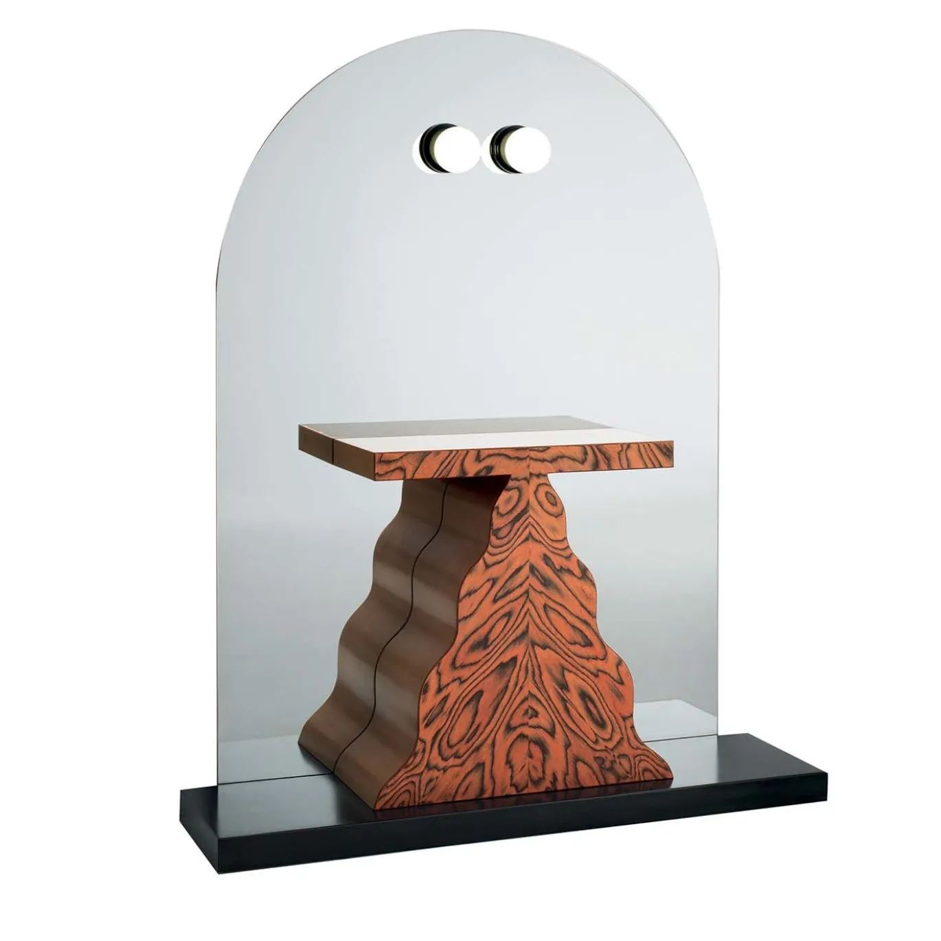 Specchio Sybilla con console di Ettore Sottsass