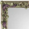 Specchio Vite con Uva in Porcellana Capodimonte e Finitura Argentata