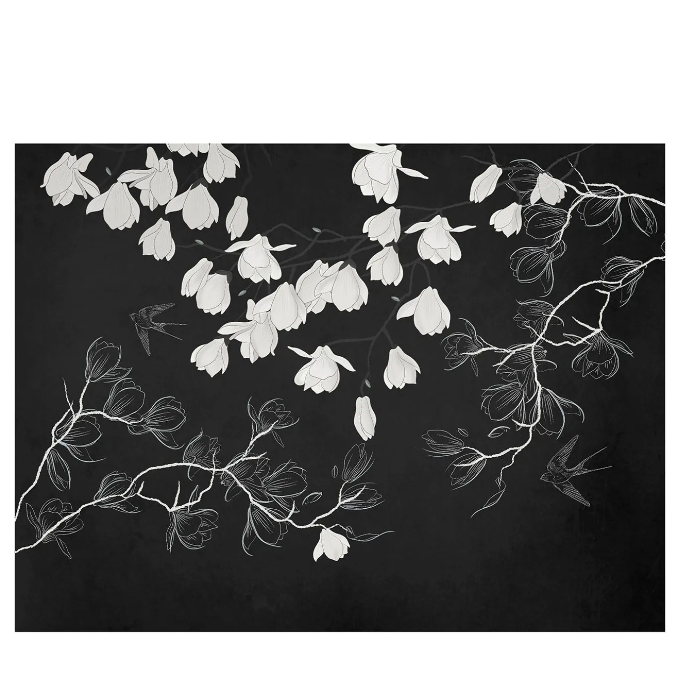 Spring White Row Carta da parati