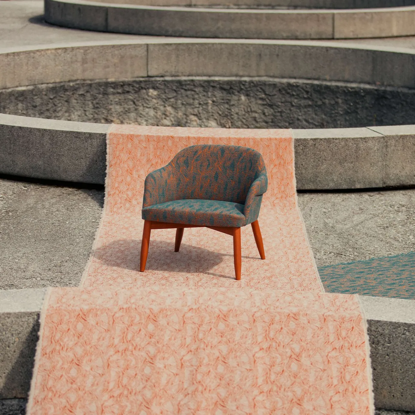 Spy 651 Poltrona arancione e verde acqua di Emilio Nanni