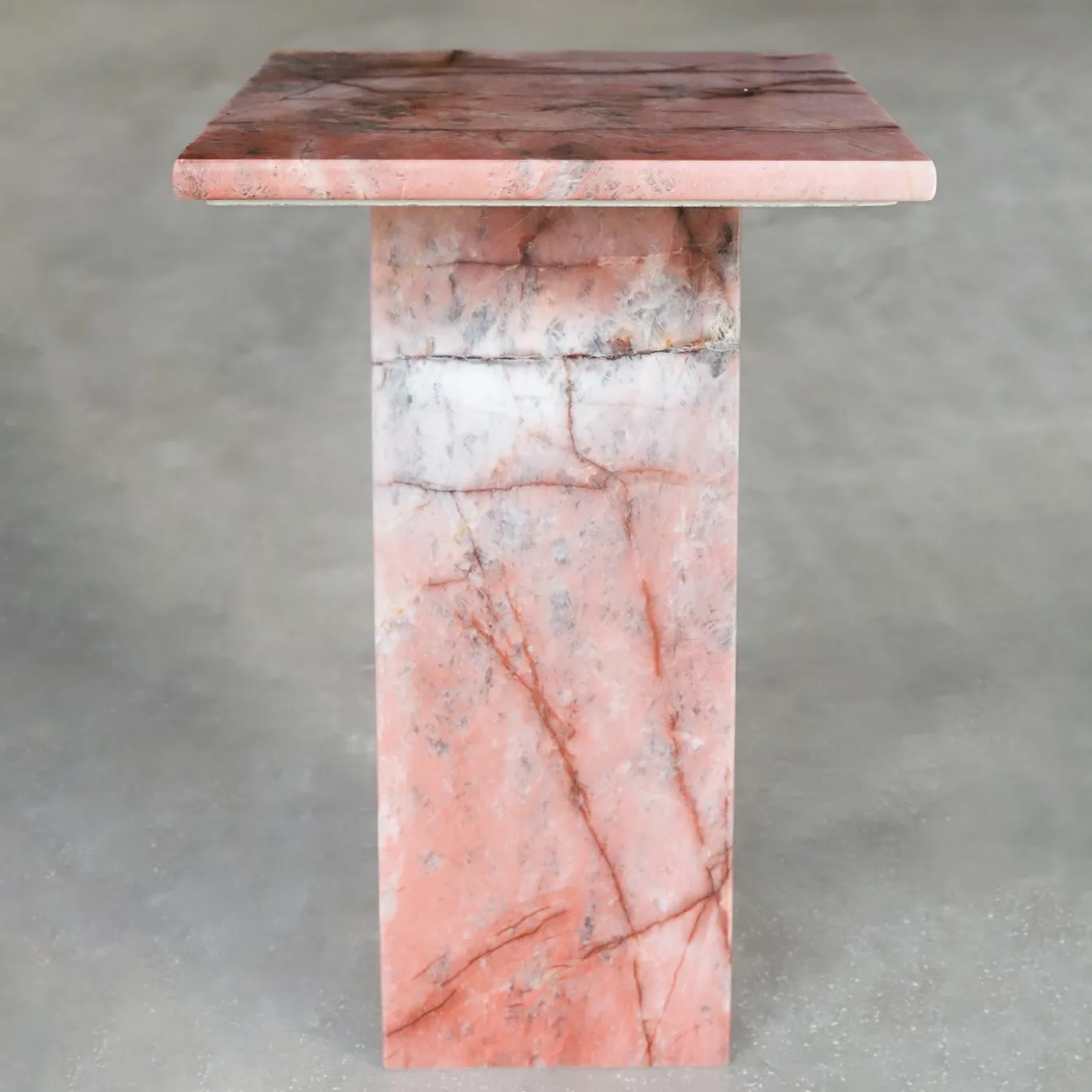 SST016-5 Tavolino Laterale Retangolare in Marmo Onice Rosa
