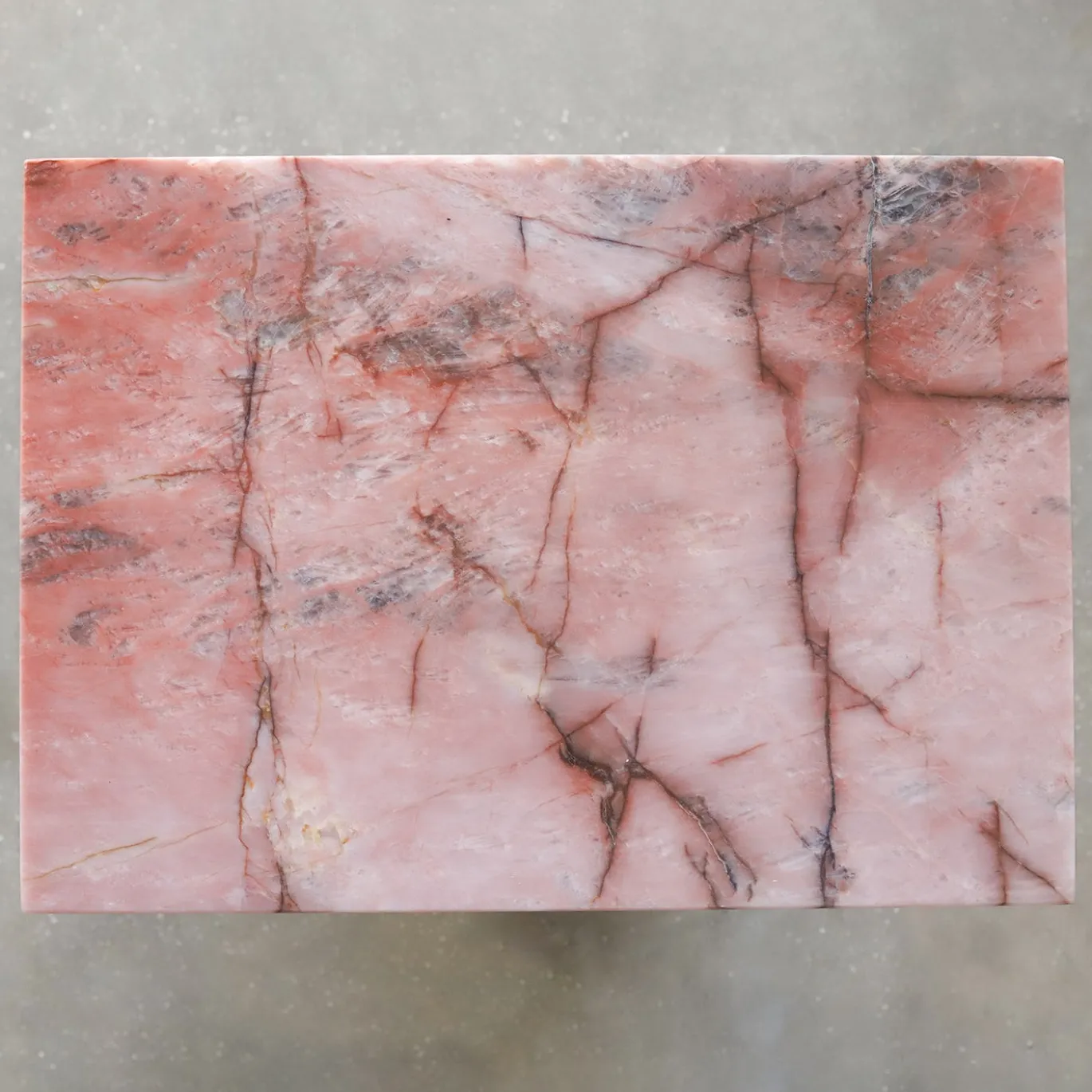 SST016-5 Tavolino Laterale Retangolare in Marmo Onice Rosa