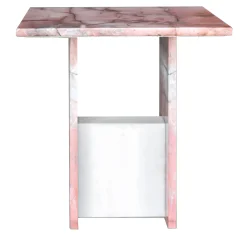 SST016-5 Tavolino Laterale Retangolare in Marmo Onice Rosa